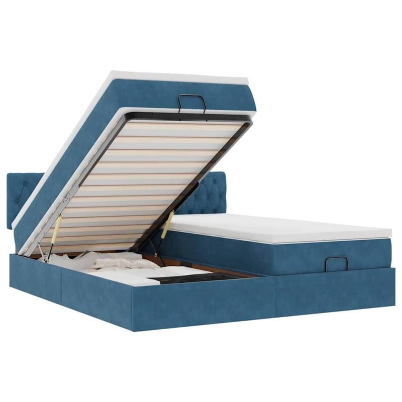 vidaXL Ottoman-Bett mit Matratzen & LED Dunkelblau 200x200 cm Samt 3312951 vidaXL Ottoman-Bett mit Matratzen & LED Dunkelblau 200x200 cm Samt 3312951 von VIDAXL