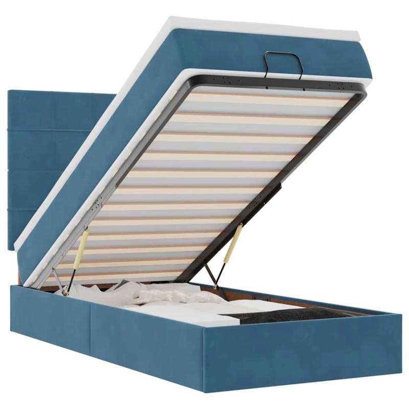 vidaXL Ottoman-Bett mit Matratzen & LEDs Dunkelblau 100x200 cm Samt 3314304 vidaXL Ottoman-Bett mit Matratzen & LEDs Dunkelblau 100x200 cm Samt 3314304 von VIDAXL