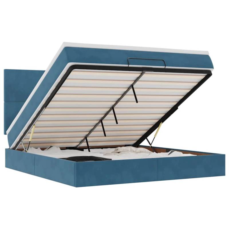 vidaXL Ottoman-Bett mit Matratzen & LEDs Dunkelblau 160x200 cm Samt 3314262 vidaXL Ottoman-Bett mit Matratzen & LEDs Dunkelblau 160x200 cm Samt 3314262 von VIDAXL