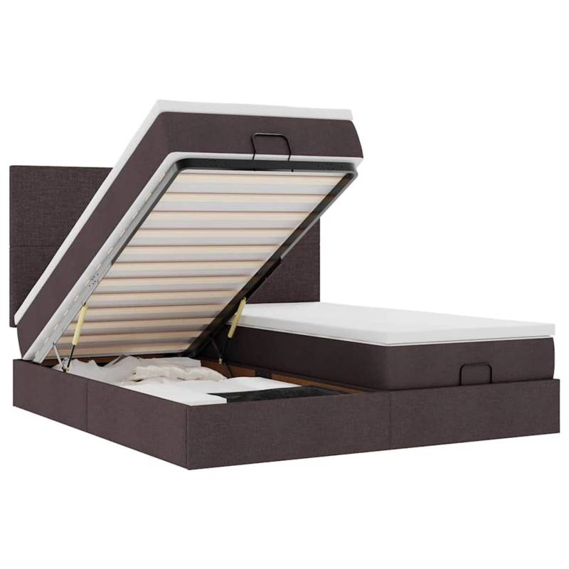 vidaXL Ottoman-Bett mit Matratzen & LEDs Dunkelbraun 200x200 cm Stoff 3314530 vidaXL Ottoman-Bett mit Matratzen & LEDs Dunkelbraun 200x200 cm Stoff 3314530 von VIDAXL