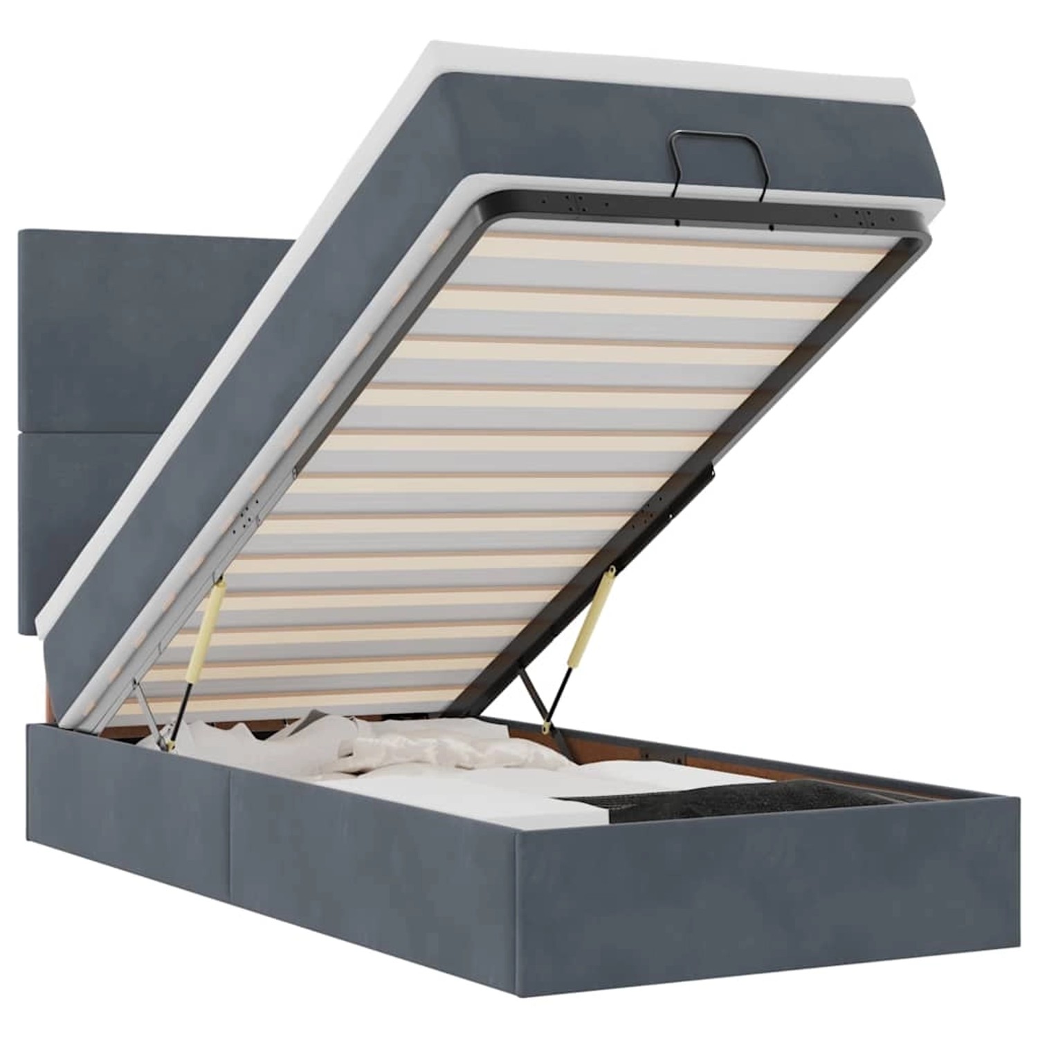 vidaXL Ottoman-Bett mit Matratzen & LEDs Dunkelgrau 100x200 cm Samt 3314229 vidaXL Ottoman-Bett mit Matratzen & LEDs Dunkelgrau 100x200 cm Samt 3314229 von VIDAXL