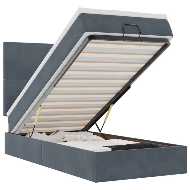 vidaXL Ottoman-Bett mit Matratzen & LEDs Dunkelgrau 100x200 cm Samt 3314229 vidaXL Ottoman-Bett mit Matratzen & LEDs Dunkelgrau 100x200 cm Samt 3314229 von VIDAXL