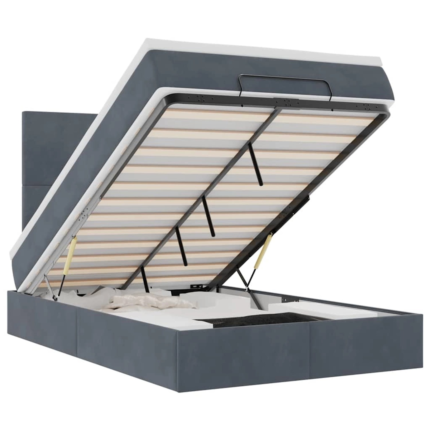 vidaXL Ottoman-Bett mit Matratzen & LEDs Dunkelgrau 120x200 cm Samt 3314241 vidaXL Ottoman-Bett mit Matratzen & LEDs Dunkelgrau 120x200 cm Samt 3314241 von VIDAXL
