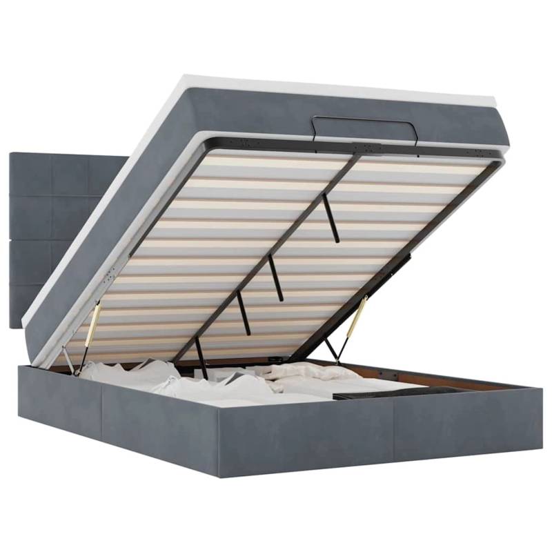 vidaXL Ottoman-Bett mit Matratzen & LEDs Dunkelgrau 140x200 cm Samt 3314325 vidaXL Ottoman-Bett mit Matratzen & LEDs Dunkelgrau 140x200 cm Samt 3314325 von VIDAXL