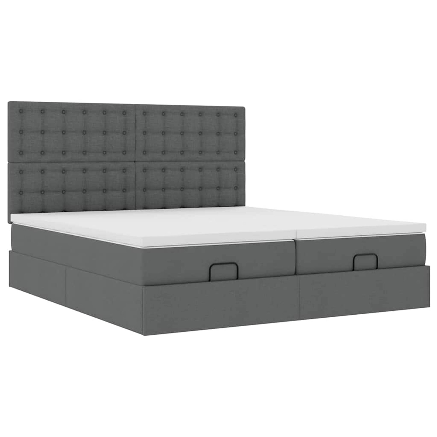 vidaXL Ottoman-Bett mit Matratzen & LEDs Dunkelgrau 200x200 cm Stoff 3314591 vidaXL Ottoman-Bett mit Matratzen & LEDs Dunkelgrau 200x200 cm Stoff 3314591 von VIDAXL