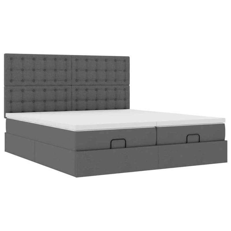 vidaXL Ottoman-Bett mit Matratzen & LEDs Dunkelgrau 200x200 cm Stoff 3314591 vidaXL Ottoman-Bett mit Matratzen & LEDs Dunkelgrau 200x200 cm Stoff 3314591 von VIDAXL