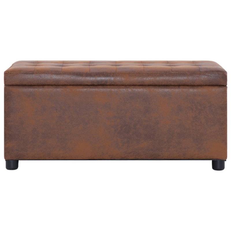 vidaXL Ottoman mit Stauraum 87,5 cm Braun Wildleder-Optik von VIDAXL