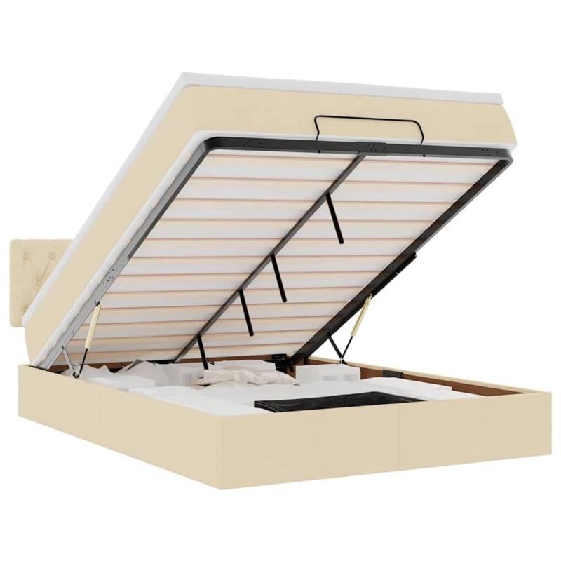 vidaXL Ottomane Bett mit Matratze & LEDs Creme 140x200 cm Stoff 3312400 vidaXL Ottomane Bett mit Matratze & LEDs Creme 140x200 cm Stoff 3312400 von VIDAXL