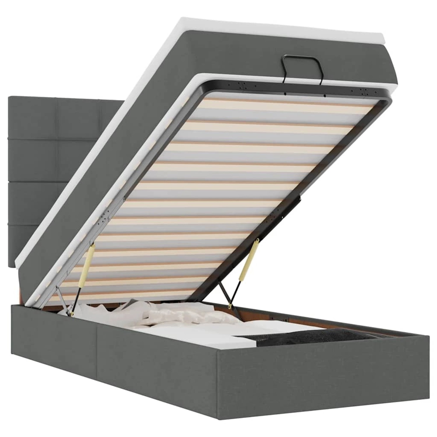 vidaXL Ottomane Bett mit Matratze & LEDs Dunkelgrau 90x200 cm Stoff 3313976 vidaXL Ottomane Bett mit Matratze & LEDs Dunkelgrau 90x200 cm Stoff 3313976 von VIDAXL