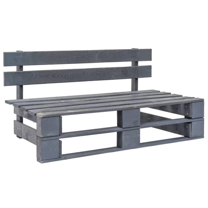 vidaXL Outdoor-Bank Paletten Holz Grau 44697 von VIDAXL