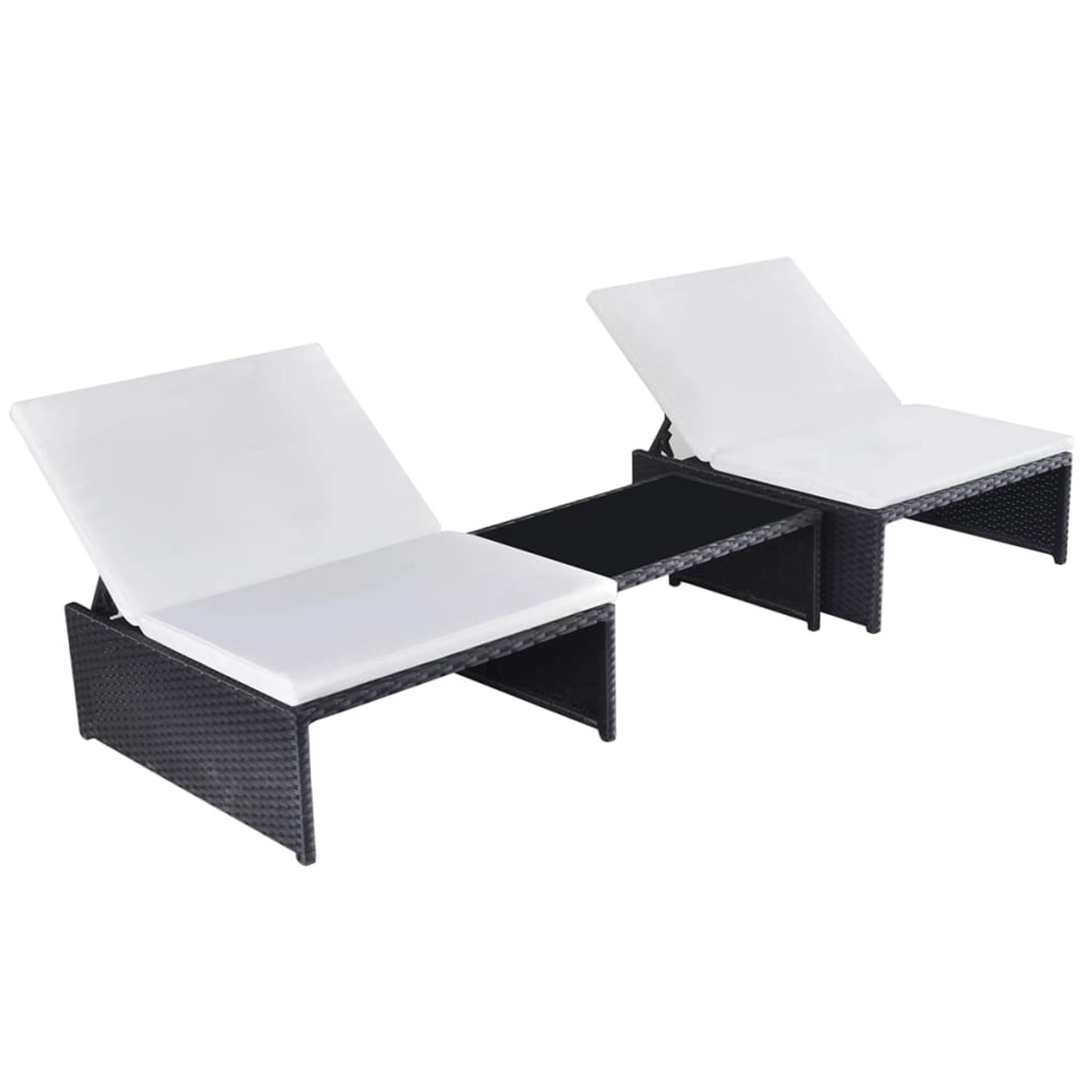 vidaXL Outdoor-Lehnstühle 2 Stk mit Tisch Schwarz Poly-Rattan 43069 vidaXL Outdoor-Lehnstühle 2 Stk mit Tisch Schwarz Poly-Rattan 43069 von VIDAXL