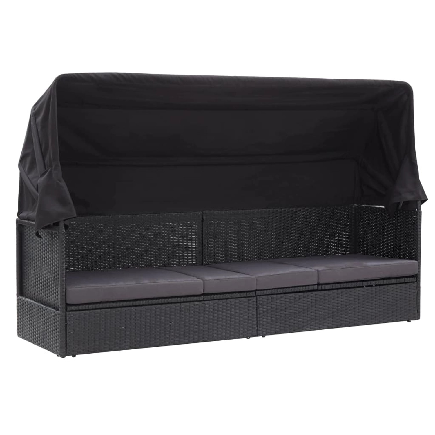 vidaXL Outdoor-Sofabett mit Dach Poly-Rattan Schwarz 46092 vidaXL Outdoor-Sofabett mit Dach Poly-Rattan Schwarz 46092 von VIDAXL