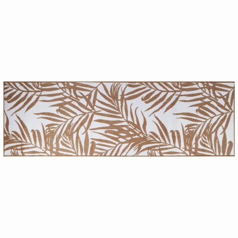 vidaXL Outdoorteppich Braun Und Weiß 80x250 Cm Beidseitig Nutzbar 1843206 von VIDAXL