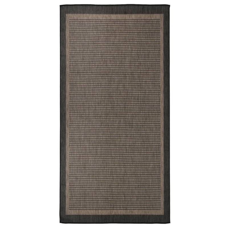vidaXL Outdoorteppich Flachgewebe 100x200 Cm Dunkelbraun 1124013 von VIDAXL
