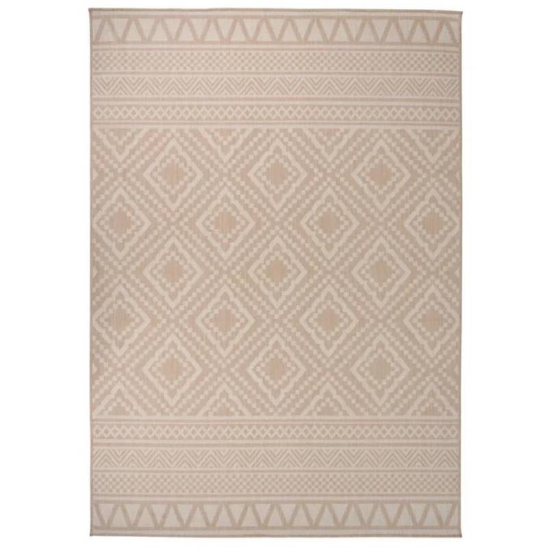 vidaXL Outdoorteppich Flachgewebe 140x200 Cm Braun Gestreift 1124036 von VIDAXL