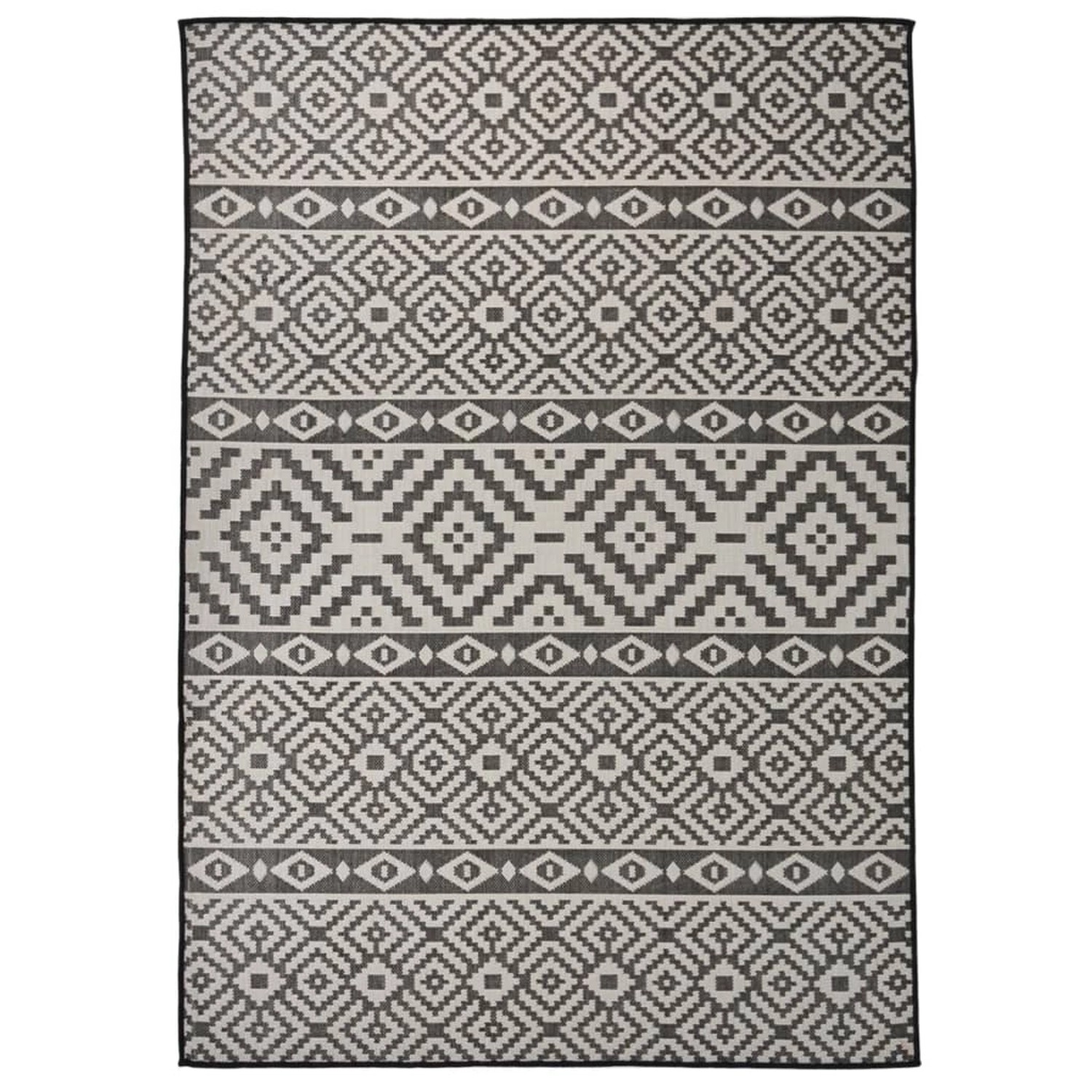 vidaXL Outdoorteppich Flachgewebe 140x200 Cm Schwarz Gestreift 1124022 vidaXL Outdoorteppich Flachgewebe 140x200 Cm Schwarz Gestreift 1124022 von VIDAXL