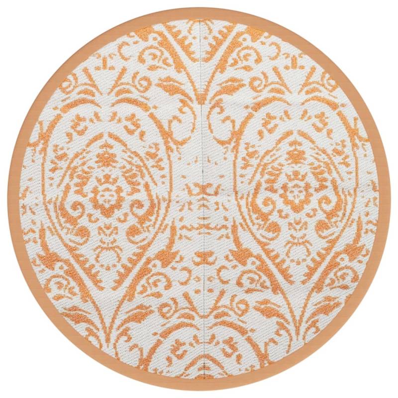 vidaXL Outdoorteppich Orange Und Weiß 120 Cm Pp 2007134 von VIDAXL