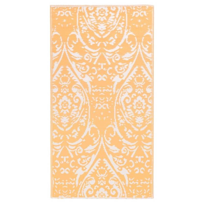 vidaXL Outdoorteppich Orange Und Weiß 80x150 Cm Pp 643980 von VIDAXL