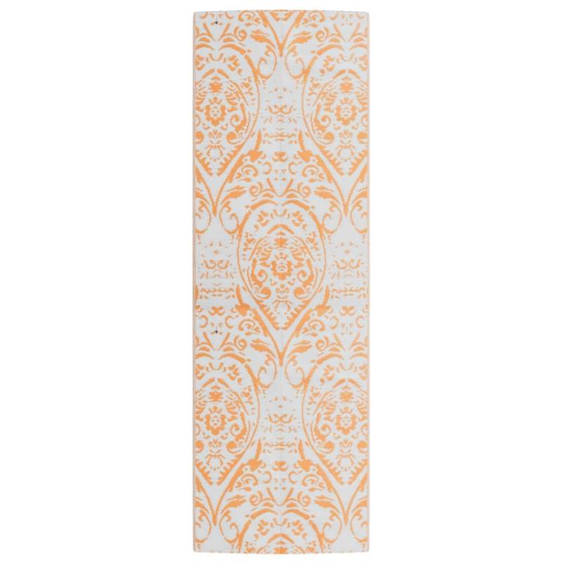 vidaXL Outdoorteppich Orange Und Weiß 80x250 Cm Pp 2007942 von VIDAXL