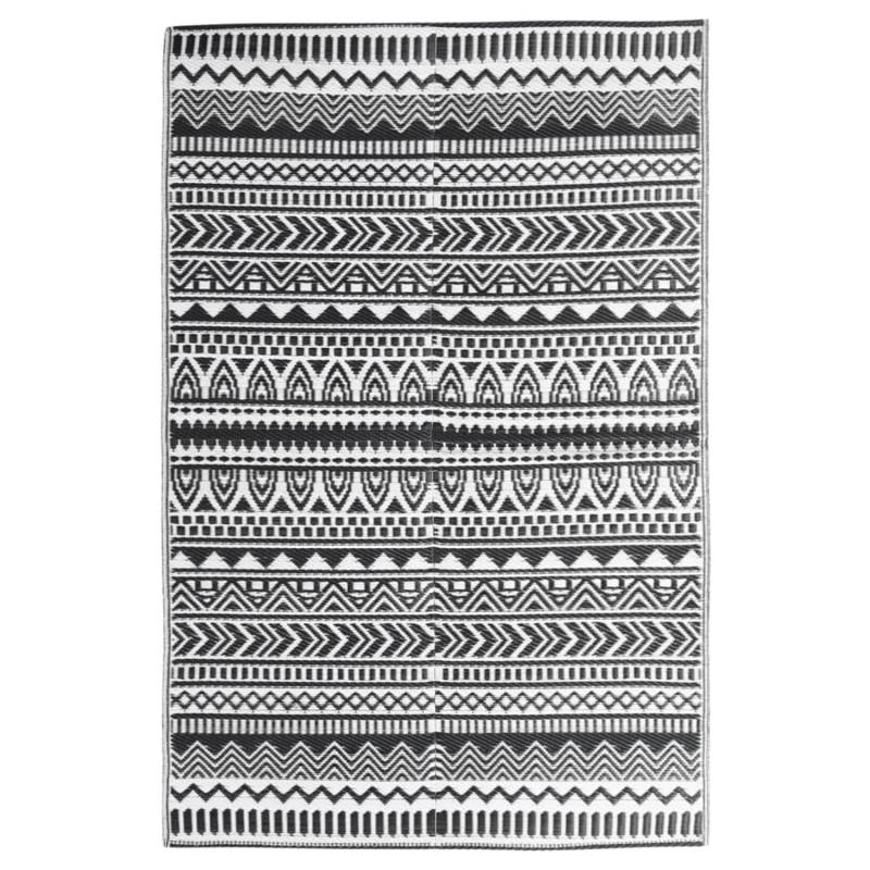 vidaXL Outdoorteppich Schwarz 140x200 Cm Pp 1085278 von VIDAXL