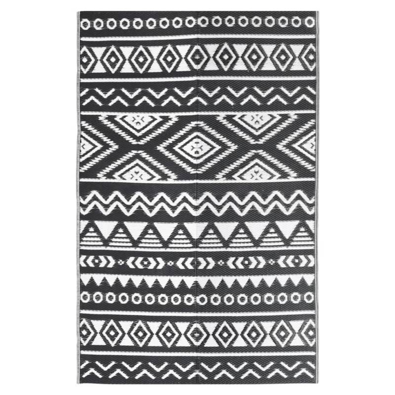 vidaXL Outdoorteppich Schwarz 140x200 Cm Pp 1085932 von VIDAXL
