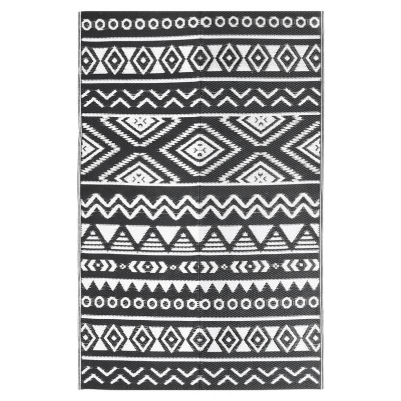 vidaXL Outdoorteppich Schwarz 190x290 Cm Pp 1085940 von VIDAXL