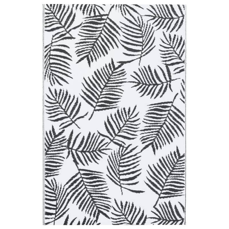 vidaXL Outdoorteppich Weiß Und Schwarz 120x180 Cm Pp 643945 von VIDAXL