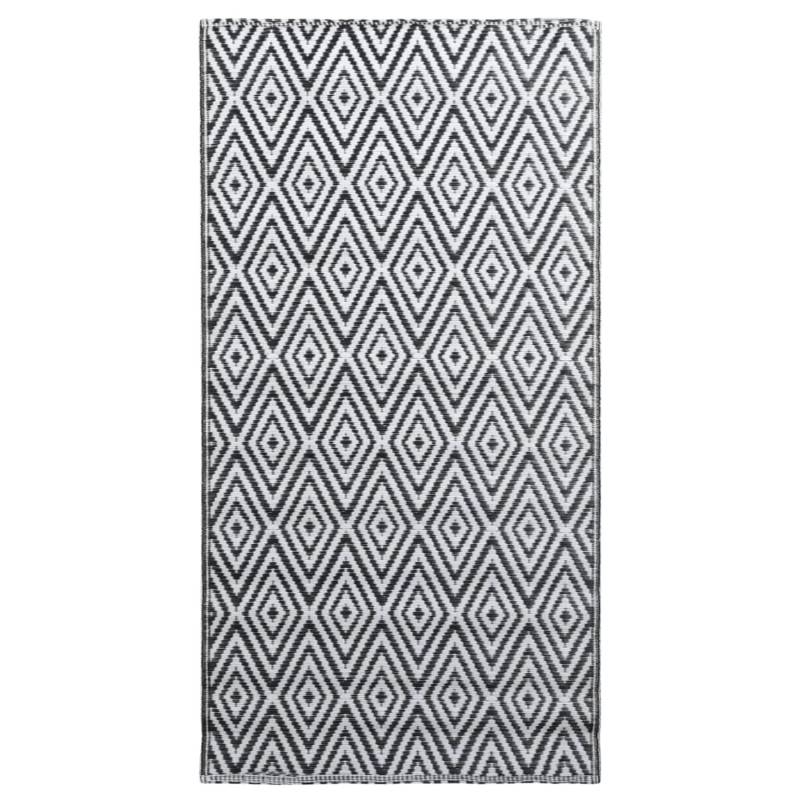 vidaXL Outdoorteppich Weiß Und Schwarz 160x230 Cm Pp 643950 von VIDAXL
