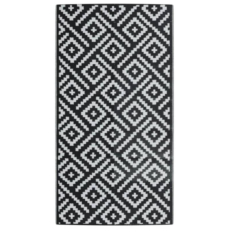 vidaXL Outdoorteppich Weiß Und Schwarz 80x150 Cm Pp 2007139 von VIDAXL