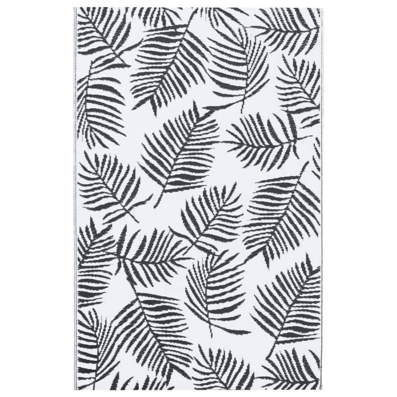 vidaXL Outdoorteppich Weiß Und Schwarz 80x150 Cm Pp 643944 von VIDAXL