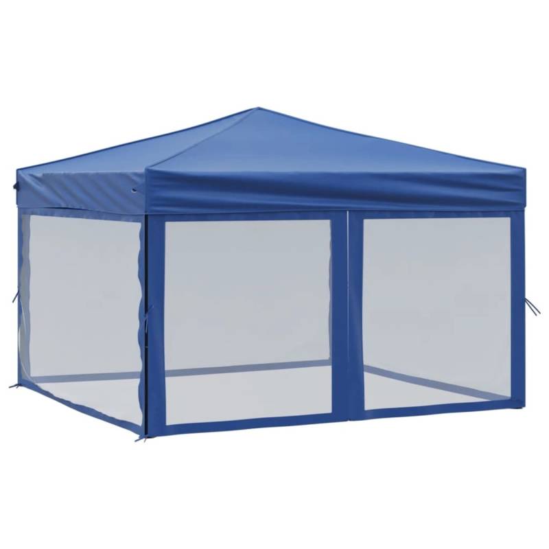 vidaXL Partyzelt Faltbar mit Seitenwänden Blau 3x3 m von VIDAXL