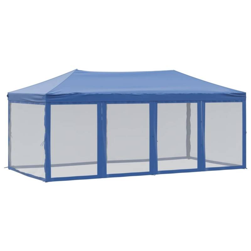 vidaXL Partyzelt Faltbar mit Seitenwänden Blau 3x6 m von VIDAXL