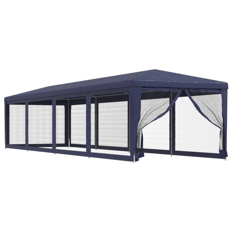 vidaXL Partyzelt mit 10 Mesh-Seitenwänden Blau 3x12 m HDPE von VIDAXL