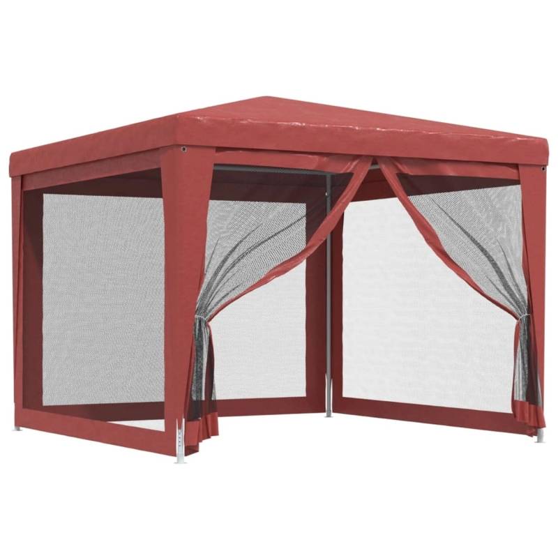 vidaXL Partyzelt mit 4 Mesh-Seitenwänden Rot 3x3 m HDPE von VIDAXL