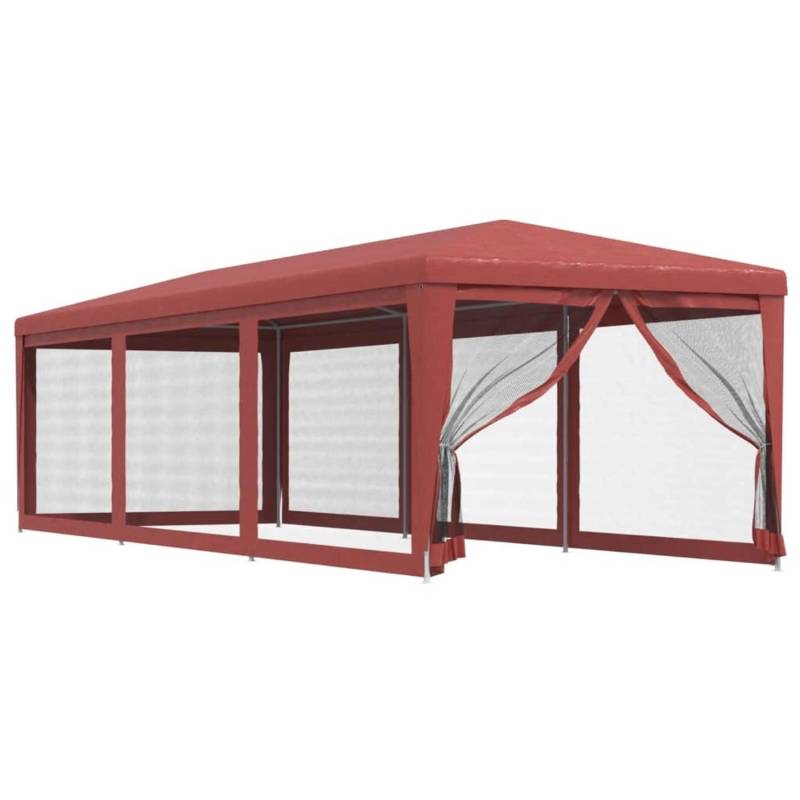 vidaXL Partyzelt mit 8 Mesh-Seitenwänden Rot 3x9 m HDPE von VIDAXL