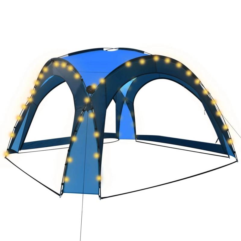 vidaXL Partyzelt mit LED und 4 Seitenwänden 3,6x3,6x2,3 m Blau von VIDAXL