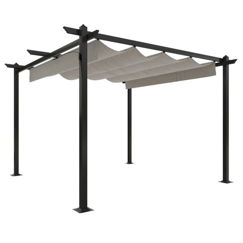 vidaXL Pavillon mit Ausziehbarem Dach 3x3 m Creme von VIDAXL