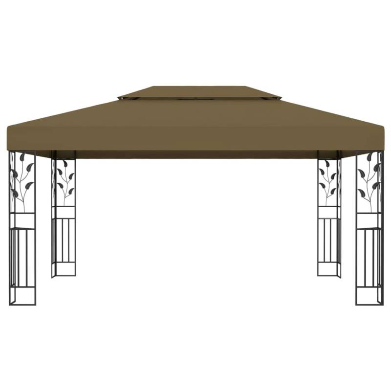 vidaXL Pavillon mit Doppeldach 3x4 m Taupe 180 g/m2 von VIDAXL