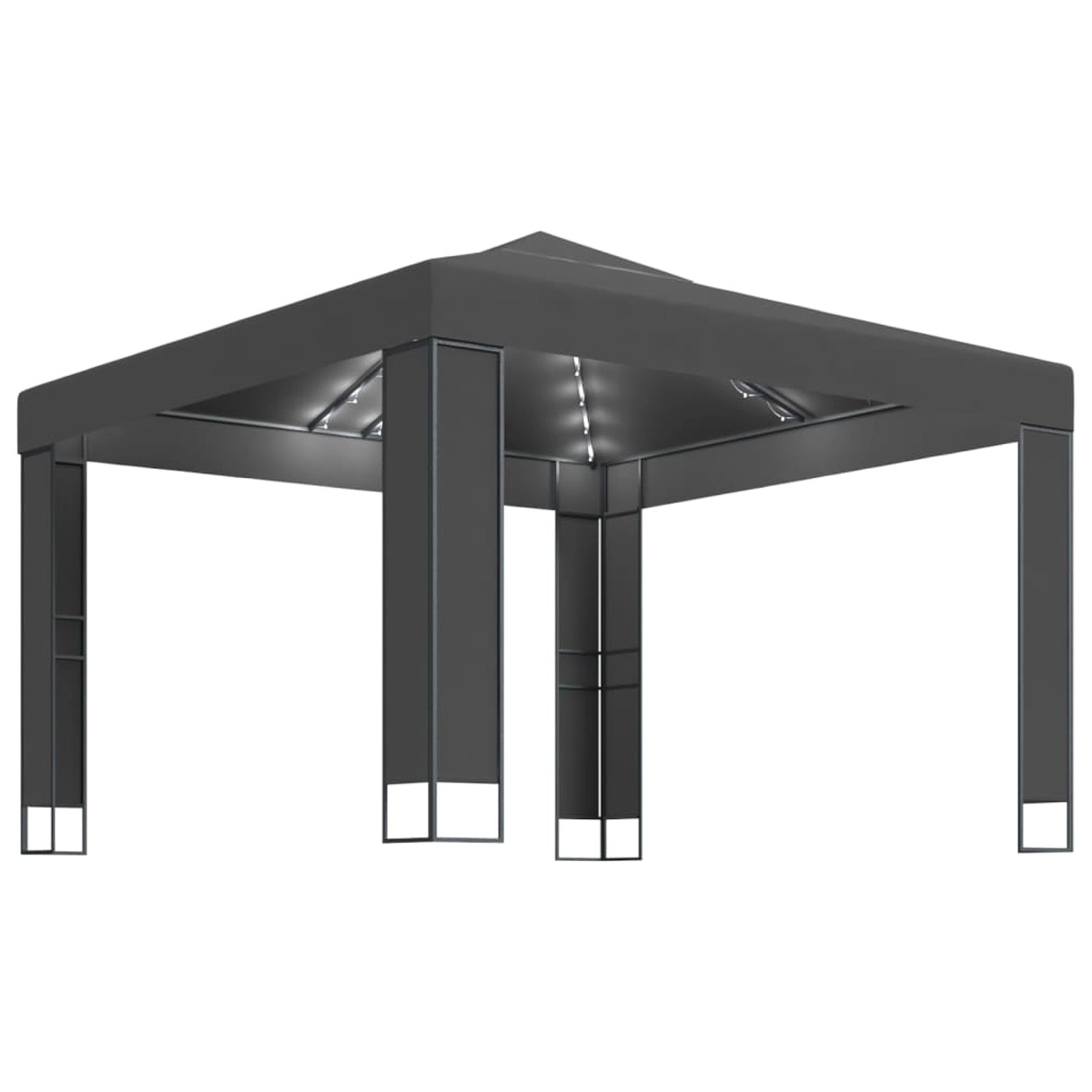 vidaXL Pavillon mit Doppeldach & LED-Lichterkette 3x3 m Anthrazit vidaXL Pavillon mit Doppeldach & LED-Lichterkette 3x3 m Anthrazit von VIDAXL