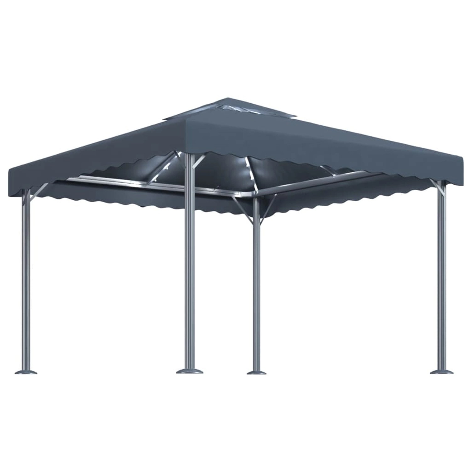 vidaXL Pavillon mit LED-Lichterkette 300x300 cm Anthrazit Aluminium vidaXL Pavillon mit LED-Lichterkette 300x300 cm Anthrazit Aluminium von VIDAXL