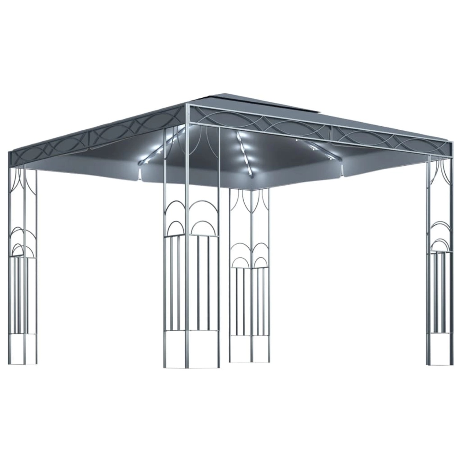 vidaXL Pavillon mit LED-Lichterkette 300x300 cm Anthrazit vidaXL Pavillon mit LED-Lichterkette 300x300 cm Anthrazit von VIDAXL