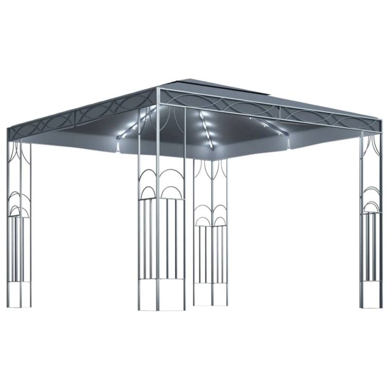 vidaXL Pavillon mit LED-Lichterkette 300x300 cm Anthrazit von VIDAXL