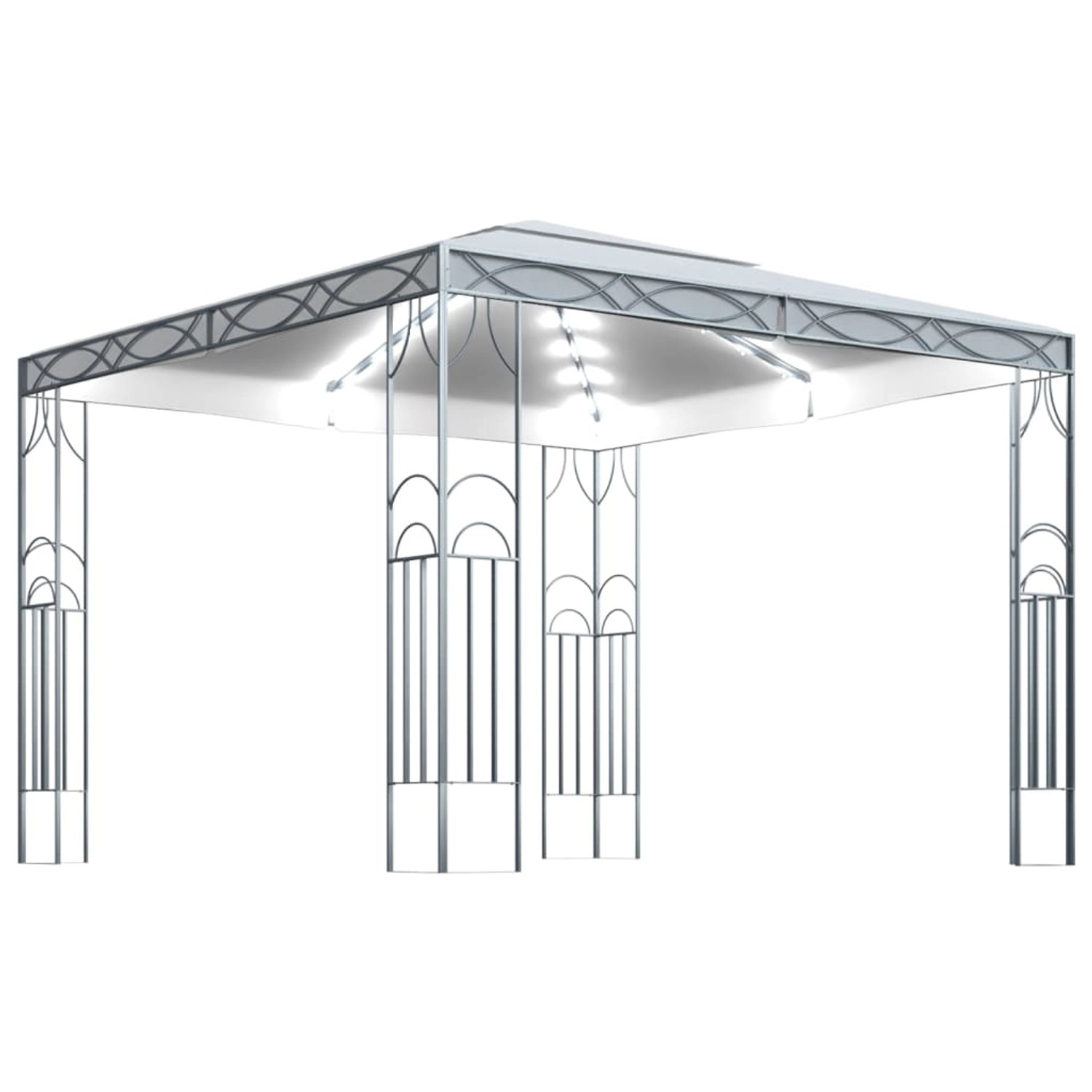 vidaXL Pavillon mit LED-Lichterkette 300x300 cm CremeWeiß vidaXL Pavillon mit LED-Lichterkette 300x300 cm CremeWeiß von VIDAXL