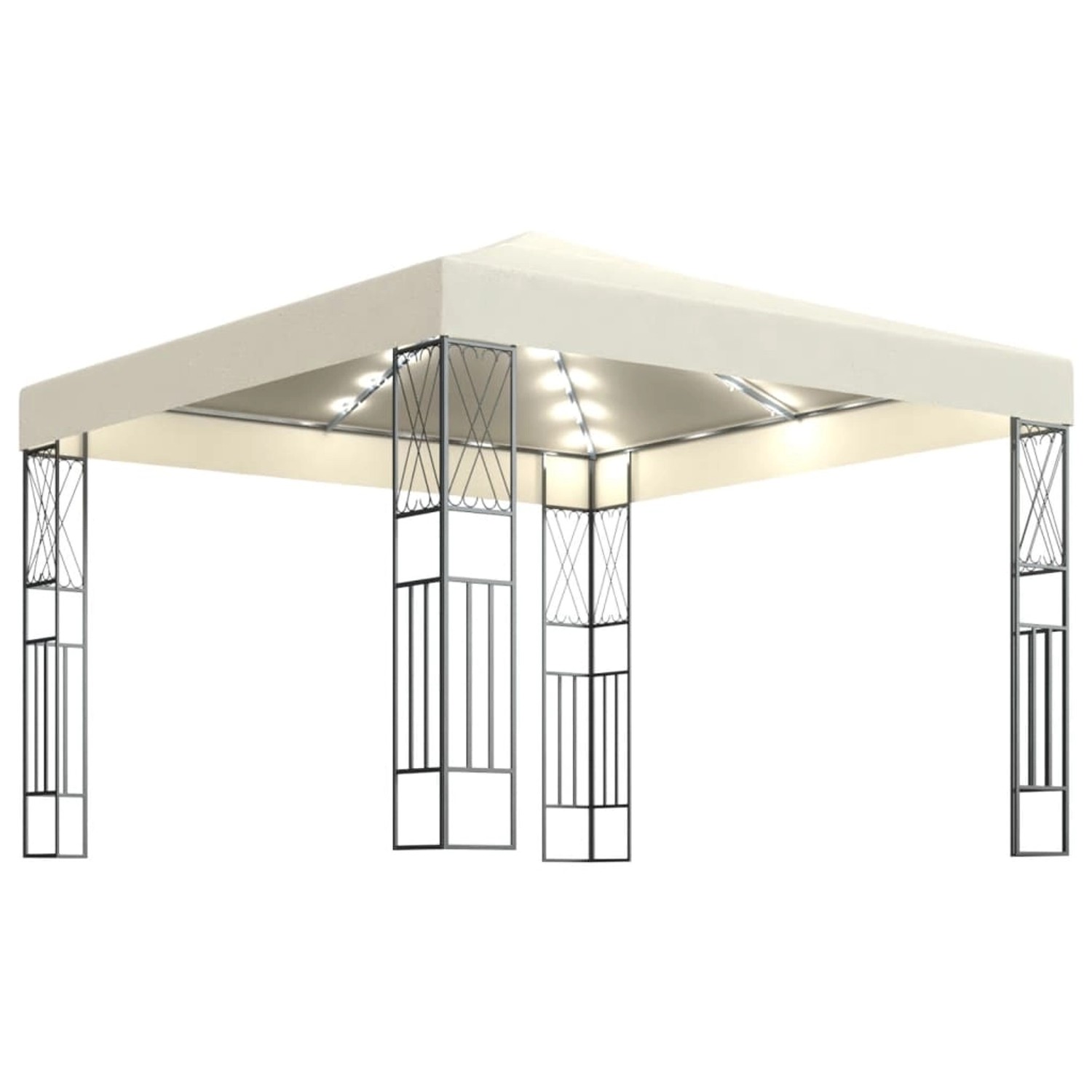 vidaXL Pavillon mit LED-Lichterkette 3x3 m Creme Stoff vidaXL Pavillon mit LED-Lichterkette 3x3 m Creme Stoff von VIDAXL