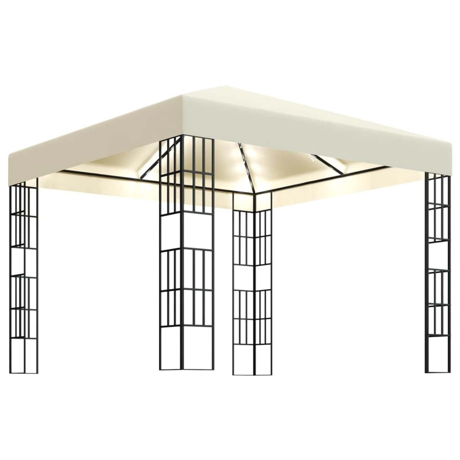 vidaXL Pavillon mit LED-Lichterkette 3x3 m CremeWeiß vidaXL Pavillon mit LED-Lichterkette 3x3 m CremeWeiß von VIDAXL