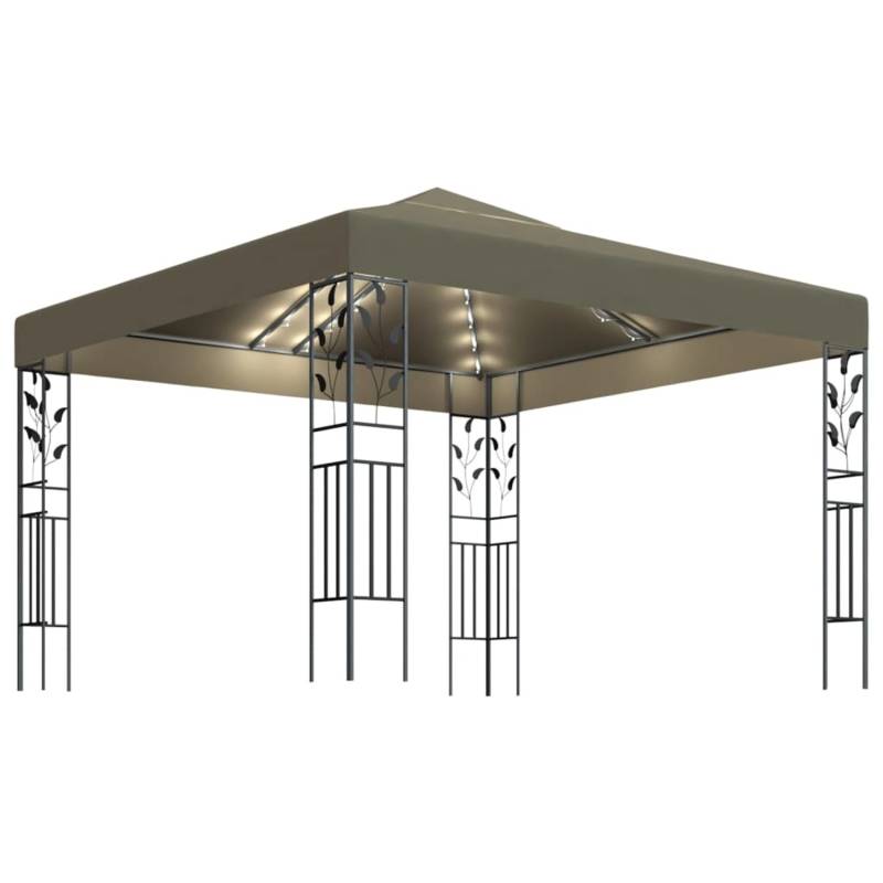 vidaXL Pavillon mit LED-Lichterkette 3x3 m Taupe Modell 1 von VIDAXL