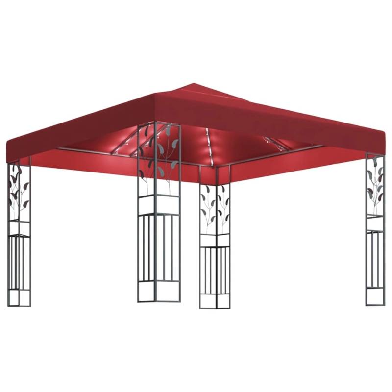 vidaXL Pavillon mit LED-Lichterkette 3x3 m Weißrot von VIDAXL