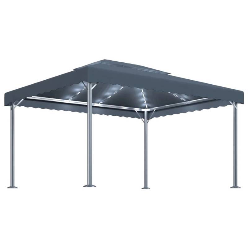 vidaXL Pavillon mit LED-Lichterkette 400x300 cm Anthrazit Aluminium von VIDAXL