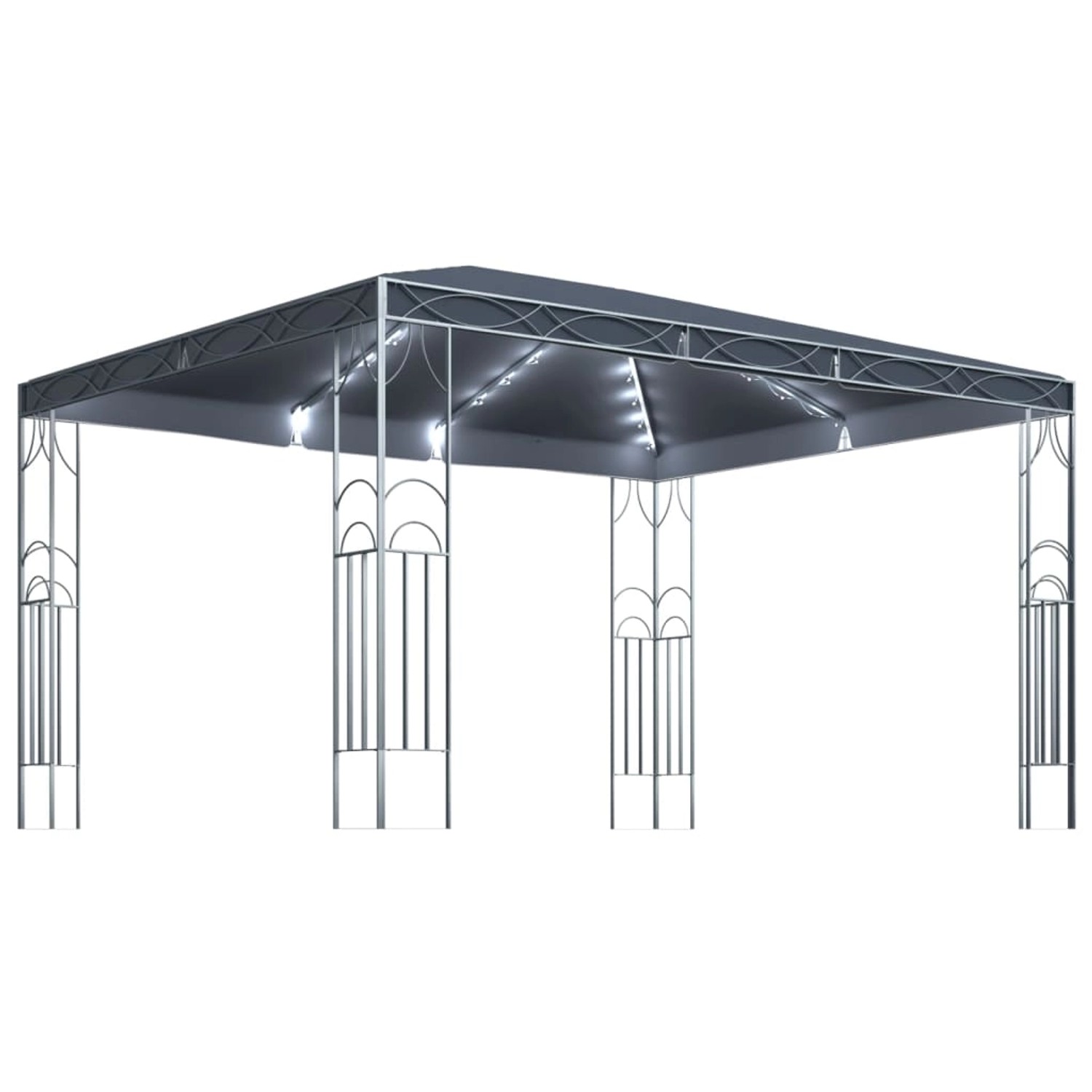 vidaXL Pavillon mit LED-Lichterkette 400x300 cm Anthrazit vidaXL Pavillon mit LED-Lichterkette 400x300 cm Anthrazit von VIDAXL