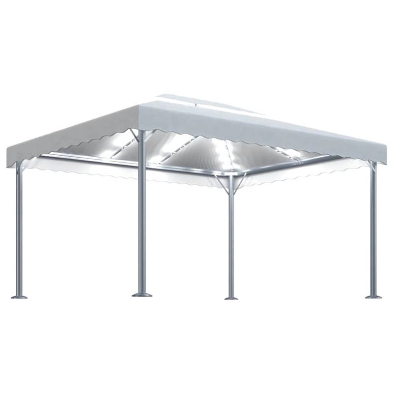 vidaXL Pavillon mit LED-Lichterkette 400x300 cm CremeWeiß Aluminium von VIDAXL
